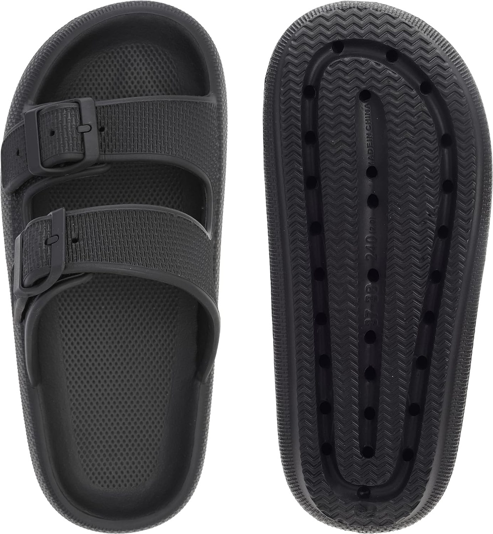 Chinelas de Goma EVA con Doble Hebilla Ajustables para Dama