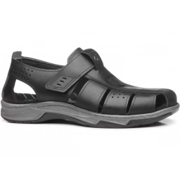 Sandalias Pegada Para Hombre De Cuero Negro 132255 