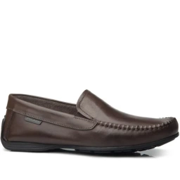 Zapato Casual Mocasn Rutero De Cuero Marron Pegada