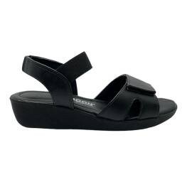 Sandalias con Velcro y Elsticos De Mujer Negro D'moon