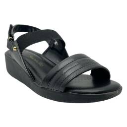 Sandalias Con Elstico Manuelly Para Dama Relax Preto 392733