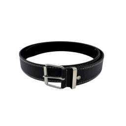 Cinto De Cuero Hebilla Para Hombre Negro 