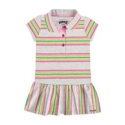 Vestido Manga Corta De Beb Nia De Rayas Mixtas