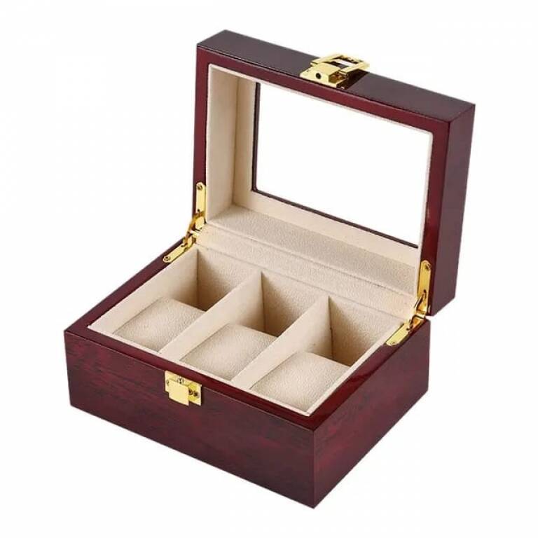 Caja Organizadora Relojes Cofre Guarda Reloj Exhibidor Para3