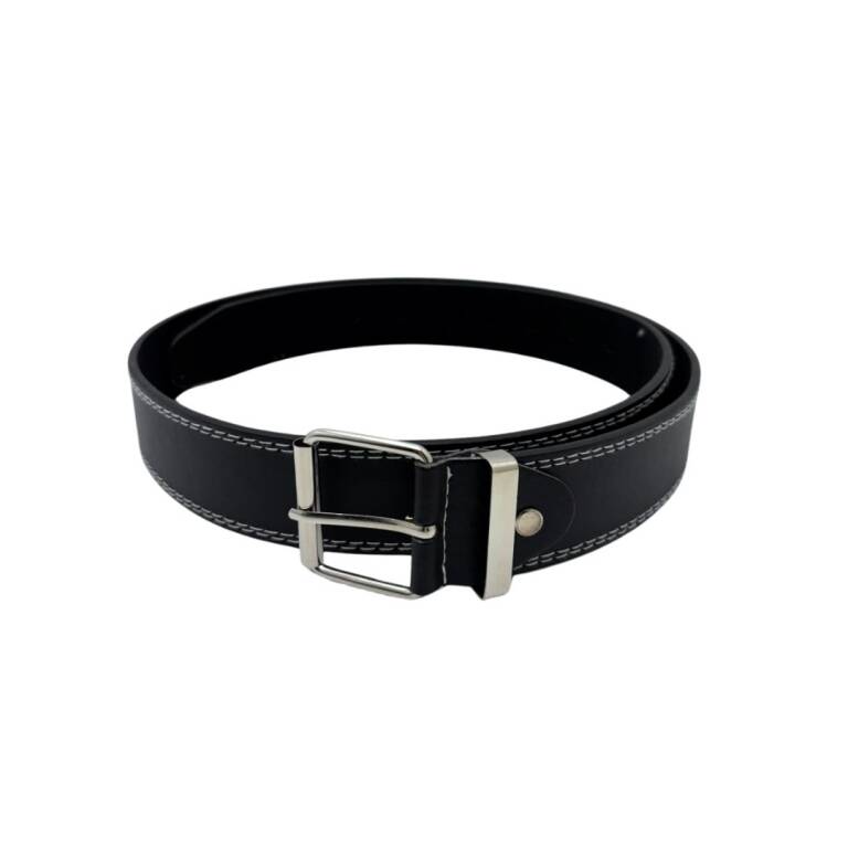 Cinto De Cuero Hebilla Para Hombre Negro 